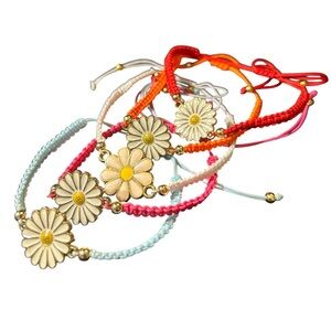 Adjustable Friendship Bracelet Flower Handmade Multiple Color (select the color)